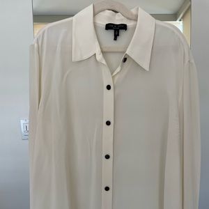 RAG & BONE 100% SILK SHIRT, CREAM S EUC